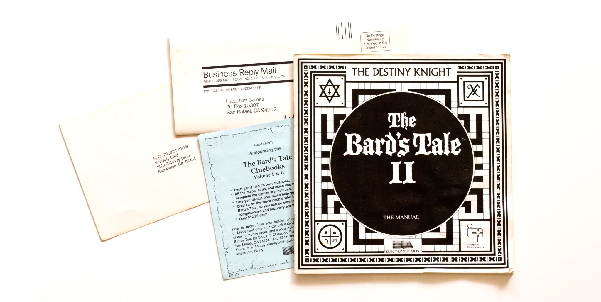 Photo of the content of The Bard's Tale II: The Destiny Knight (1986, C64, US); developed by Interplay Productions, Inc., published by Electronic Arts, Inc.; Hi-res 3D box available at https://bigboxcollection.com