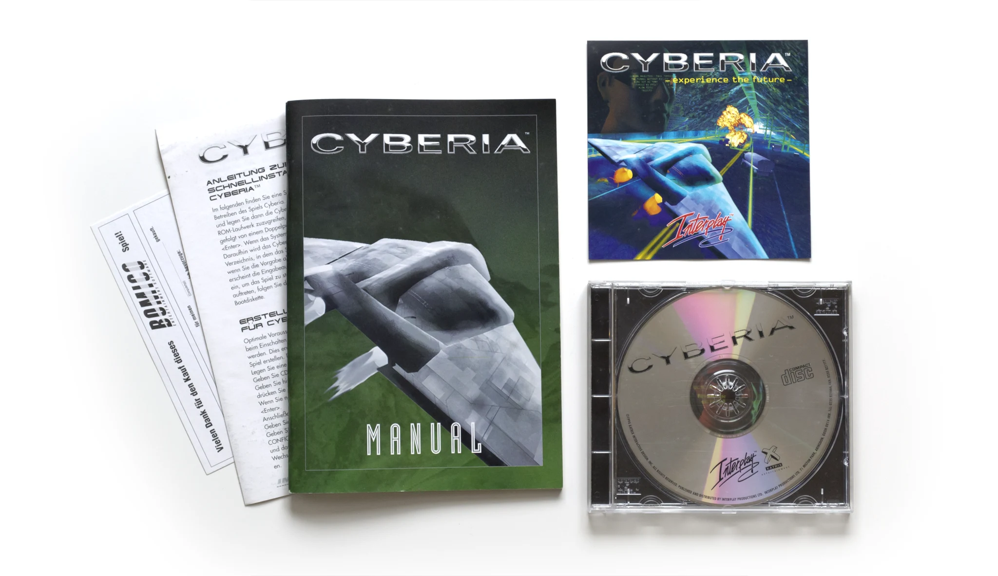 Photo of the content of Cyberia (1994, PC, ); developed by Xatrix Entertainment, Inc., published by Interplay Productions, Ltd.; Hi-res 3D box available at https://bigboxcollection.com