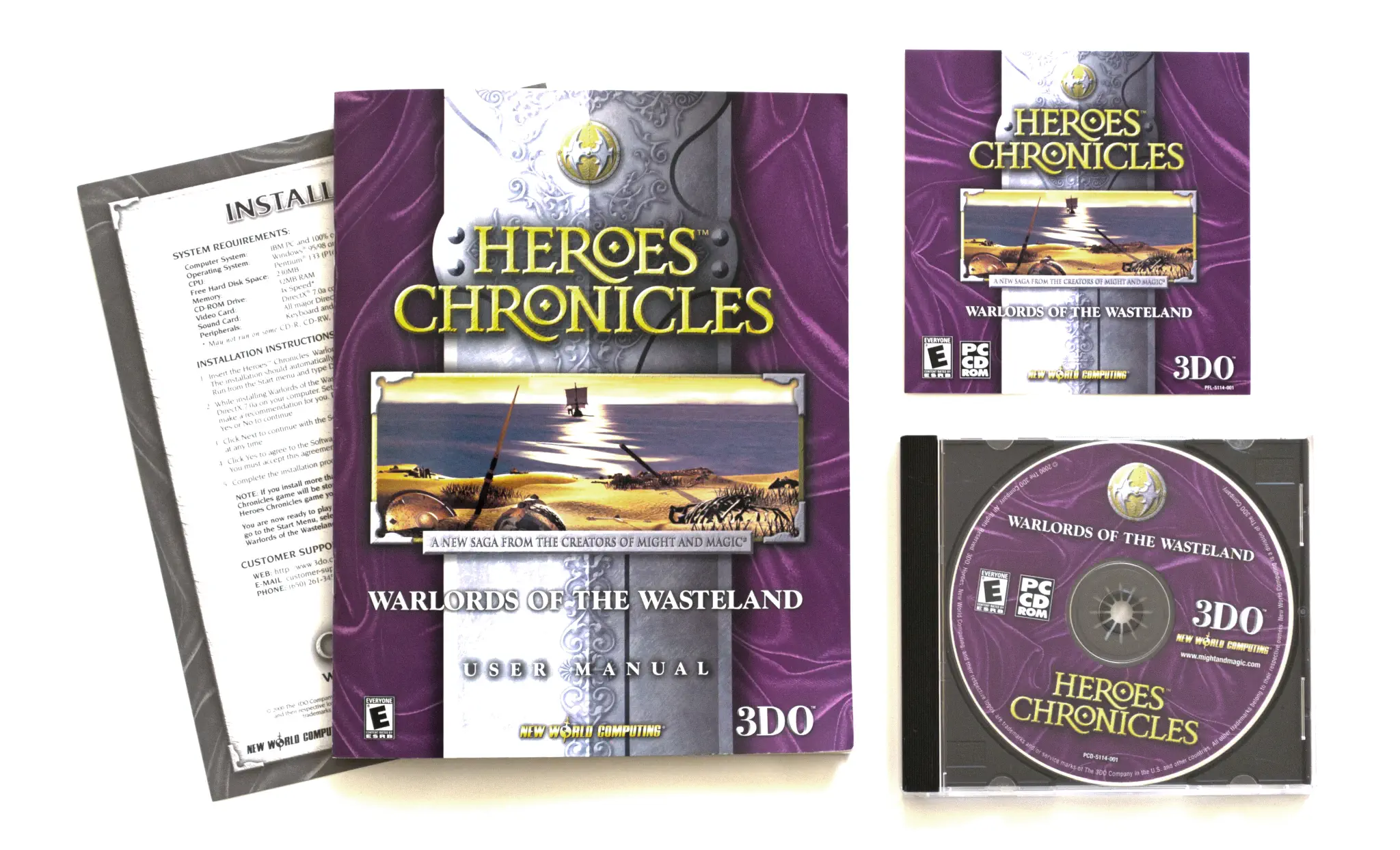 Photo of the content of Heroes Chronicles: Warlords of the Wasteland (2000, PC, US) Photo of the content of Heroes Chronicles: Warlords of the Wasteland (2000, PC, US); developed by New World Computing, Inc., published by 3DO Company, The; Hi-res 3D box available at https://bigboxcollection.com