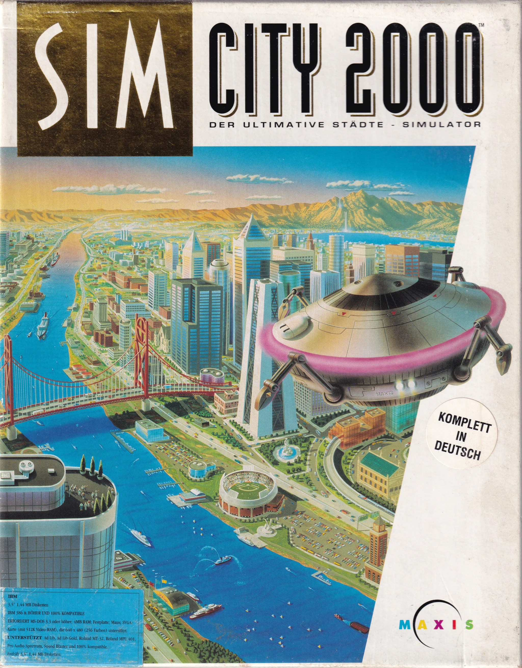 Simcity Box Set Big Box Collection: SimCity 2000 (1993, PC, DE)
